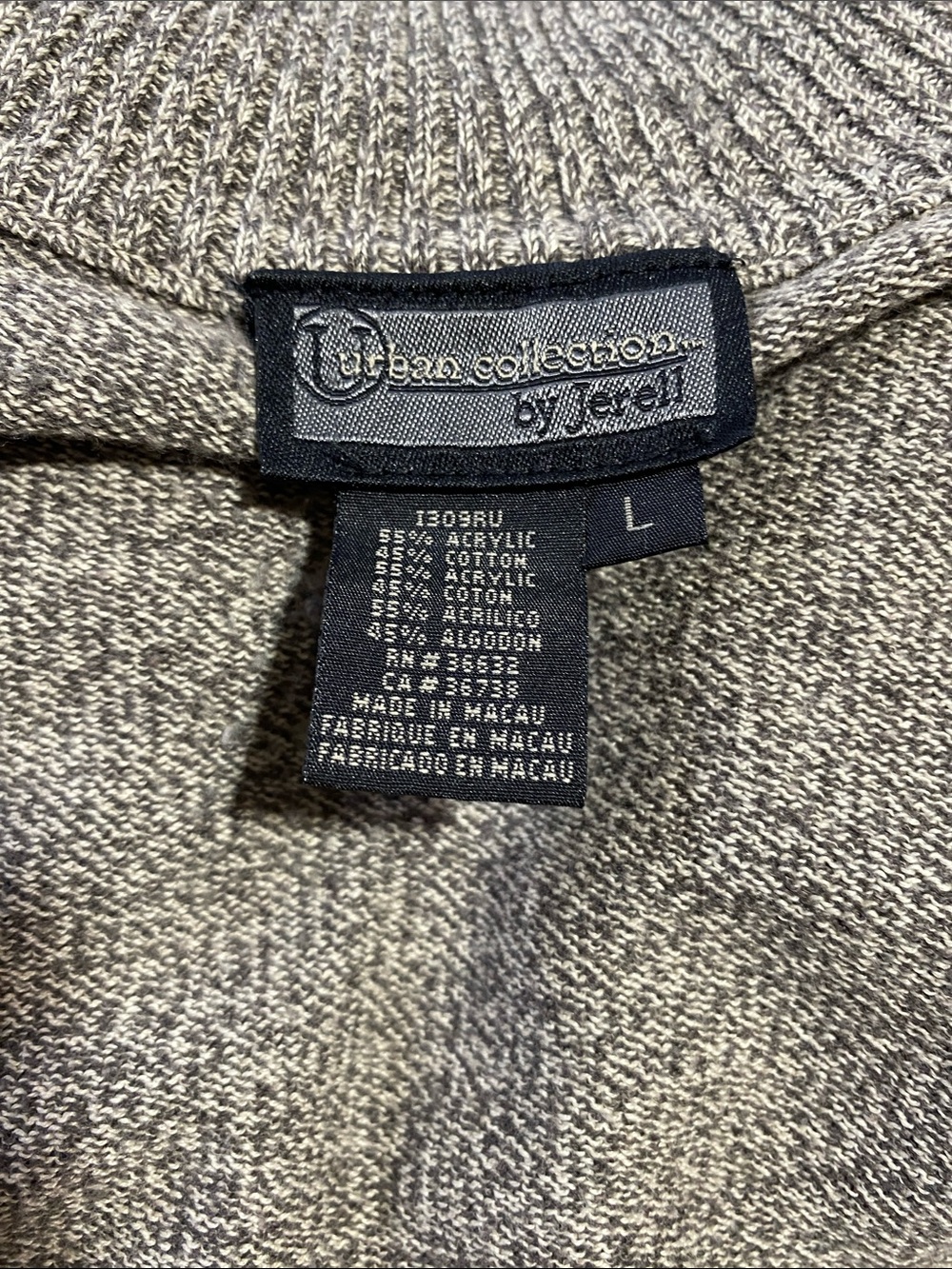 URBAN COLLECTION BY JERELL Vintage Mock Neck Women's Sweater in Taupe—L - Picture 3 of 7